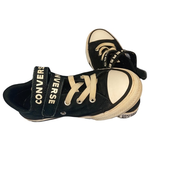 Converse black sneaker US13 Junior youth unisex dbl strap Velcro closure - Picture 3 of 7